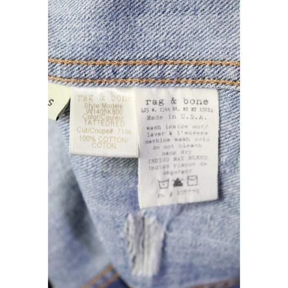 rag & bone Distressed Frayed Denim Vest Light Wash Size S - Picture 6 of 8